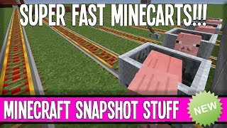 Super Fast Minecarts  Snapshot Stuff  Minecraft [upl. by Aisinoid29]