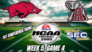 NCAA Football 2005 Gameplay  Dynasty Mode Arkansas vs Alabama [upl. by Rudolph]