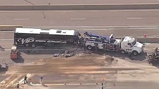 Major crash diesel spill shuts down SH 183 [upl. by Eelrak768]