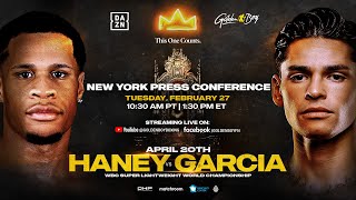 DEVIN HANEY VS RYAN GARCIA PRESS TOURNEW YORK PRESS CONFERENCE [upl. by Yelsehc]