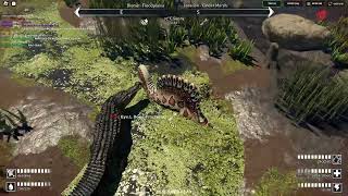 Spinosaurus VS Deinosuchus  ROBLOX Prior Extinction [upl. by Keverian413]