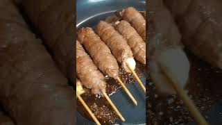 Recette des Brochettes Yakitori ou brochette Boeuf Fromage et Sauce Teriyaki [upl. by Atalee217]