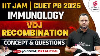 IIT JAM 2025  CUET PG 2025  Immunology  Concept And Questions  VDJ recombination  Dr Lalit Pal [upl. by Geminius109]