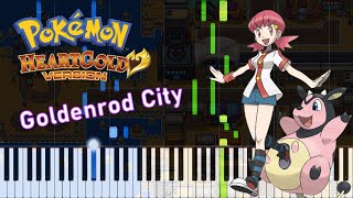 Pokemon HeartgoldSoulsilver  Goldenrod City  Piano Tutorial [upl. by Ayila]