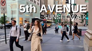 NEW YORK CITY Walking Tour 4K  5ht AVENUE  Sunset Walk [upl. by Mariken]