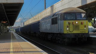 Class 56103 screams past Warrington Bank Quay on 6D85 [upl. by Elleinod]