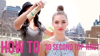 How To 30 Second TopKnot With Grace Elizabeth [upl. by Yaeger859]