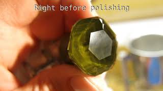 DIY Faceting Part 18  A huge clear smoky quartz hexagon [upl. by Adeys]