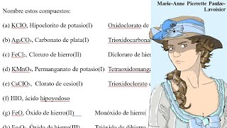 𝐍𝐎𝐌𝐄𝐍𝐂𝐋𝐀𝐓𝐔𝐑𝐀 𝐐𝐔Í𝐌𝐈𝐂𝐀 KClO Ag2CO3 FeCl2 KMnO4 CsClO3 HIO FeO Fe2O3 TiCl4 NaH Li3N Na2O Na2O2 FeCl3·6H [upl. by Paderna]