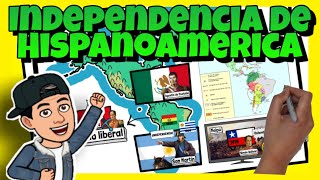 👊 La INDEPENDENCIA de HISPANOAMÉRICA  RESUMEN [upl. by Panta]