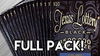 FULL PACK 10 Texas Lottery Black PART 1 Texas Lottery Scratch Off Tickets [upl. by Yddor]