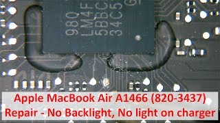 MacBook Air No Backlight No Light On Charger Repair  8203437 A1466 [upl. by Alisen]