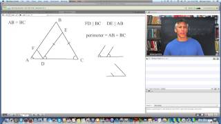 Parallels in an Isosceles Triangle Form a Parallelogram and Finding Its Perimeter [upl. by Maze]