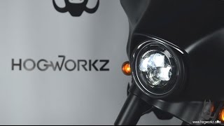 HOGWORKZ®  7quot LED Daymaker Style Headlight for Harley  Installation Guide [upl. by Laks]