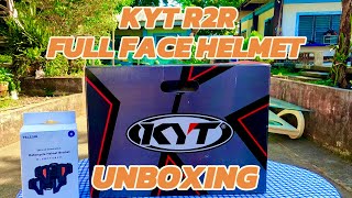 KYT R2R  UNBOXING  LED MATT BLACKGREY  FULL FACE HELMET [upl. by Tildy563]