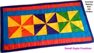 How To Make Doormat At Home  Paydan Banane Ka Tarika  Doormat With Old Clothes doormatdesign [upl. by Alec989]