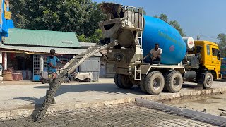 Ready Mix Concrete  Road Construction  How to Make New Road  Dump truck  Toys Ki Boss [upl. by Risa]