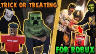 TRICK or TREATING FOR ROBUX  Linkmon99 IRL 16 [upl. by Ylas487]