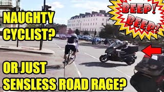 Cyclist Vs Biker Near Miss Whos At Fault [upl. by Asirak324]