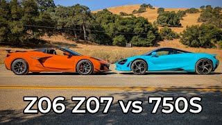 2023 Chevrolet Corvette C8 Z06 vs 2024 McLaren 750S  Head to Head Review [upl. by Leynad]