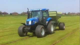 Sports Pitch Drainage  Backfilling drainage trenches with a Shelton Gravel Hopper [upl. by Krock722]