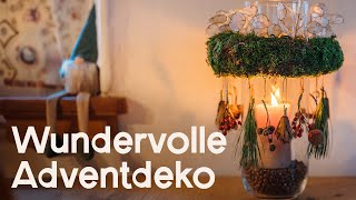 DIY Adventliches Windlicht mit Mooskranz und Naturmaterialien für gemütliche Winterabende 😍 [upl. by Asirahc]