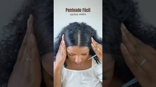 Penteado muito fácil cabelo cacheadocrespo médio [upl. by Eecart423]