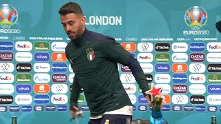 Spinazzola leaves press conference disappointed after no questions asked [upl. by Aremahs457]