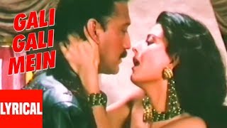 quotGali Gali Meinquot Lyrical Video  Tridev  Alka Yagnik Manhar Udhas  Jackie Shroff Sangita Bijlani [upl. by Mojgan]