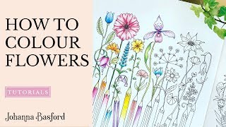 Colouring Tutorial  How to Colour Flowers [upl. by Shoshana649]