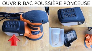 Comment ouvrir le bac à poussière sur ponceuse orbitale Tacklife PRS01A 350W réservoir sciure [upl. by Edlyn]