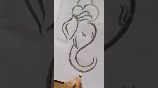 Ganesha Easy And Simple Quick Drawing  Ganpati Drawing Easy Steps  ganesh shorts [upl. by Cower]