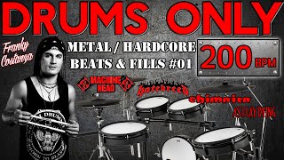 DRUMS ONLY★BACKING TRACK  METAL HARDCORE 01  200 bpm [upl. by Salis710]