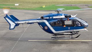 Eurocopter EC145  Gendarmerie  Startup amp Takeoff at Nancy Essey Airport helicopter aviation [upl. by Nylsirhc231]