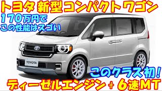 発売直前！ トヨタ 新型コンパクトワゴン。 ディーゼルエンジン搭載の理由が判明。 ルーミー以上、シエンタ未満の丁度いいワゴン。 [upl. by Anabel2]