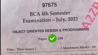 Mdu BCA 4th Sem CPP Question Paper 2022 [upl. by Animlehliw320]