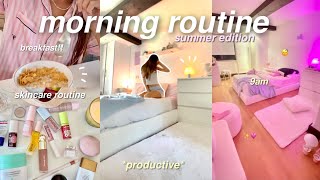 9AM SUMMER MORNING ROUTINE productive skincare routine hauls breakfast amp grwm [upl. by Castora155]