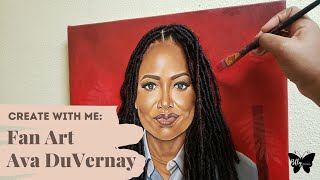 I Finally Finished Ava DuVernay Fan Art 2022 Hair Art BflyByDesign [upl. by Elleinaj]