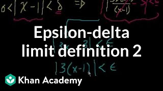 Epsilondelta limit definition 2  Limits  Differential Calculus  Khan Academy [upl. by Tahmosh672]