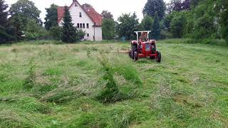 Grasschnitt für Heu 2018 mit Güldner G30 und Trommelmähwerk Rasspe GT 2000 [upl. by Duj]