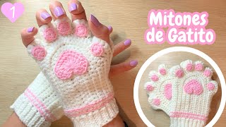 MitonesGuantes de Gatito Tejidos a Crochet Parte 12 Paso a Paso🐈💗 [upl. by Lilybel]