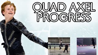 ALL of Ilia Malinin’s QUAD AXELS quadaxel quad attempts Progress and timeline compilation [upl. by Enomsed577]