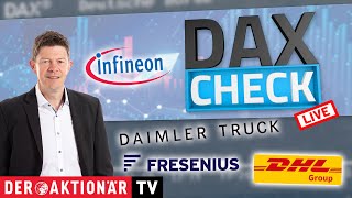 DAXCheck LIVE Daimler Truck DHL Fresenius Infineon Mercedes Munich Re SAP SÜSS Thyssen [upl. by Nightingale]