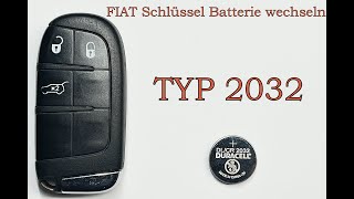 FIAT 500 500x Panda Schlüssel Batterie wechseln  Funkfernbedienung Typ 2032 [upl. by Nrojb268]