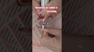 Removing gel polish is so SATISFYING shorts [upl. by Car]