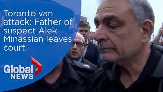 Toronto van attack Father of suspect Alek Minassian leaves court [upl. by Rawdon]