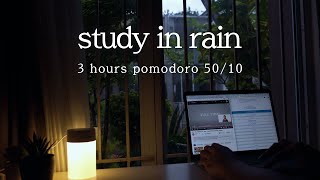 ⛈️ 3hr STUDY WITH MEㅣpomodoro 5010  rain sound for study [upl. by Finah]