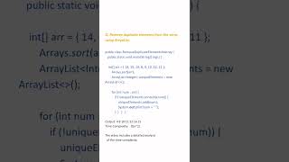 Remove Duplicates from Array Using ArrayList in Java java javaprogramming javainterview [upl. by Essy]