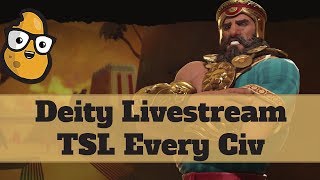 Lets Stream Civ 6  Civ 6 Deity ULTRA TSL game as Sumeria with EVERY CIV [upl. by Anayk]