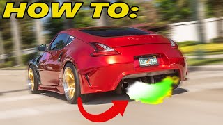 How To Make Your Car Shoot MASSIVE GREEN FLAMES turbo 370z [upl. by Anyel972]